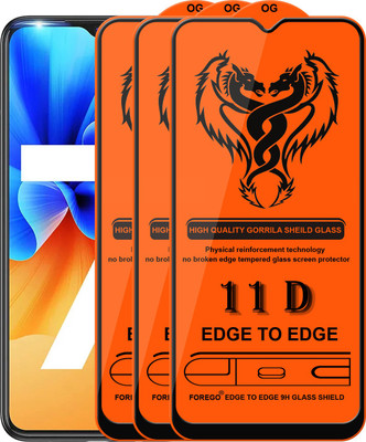 Forego Edge To Edge Tempered Glass for Tecno Spark 7(Pack of 3)