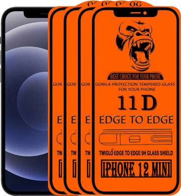 TWIGLO Edge To Edge Tempered Glass for IPHONE 12 MINI(Pack of 4)