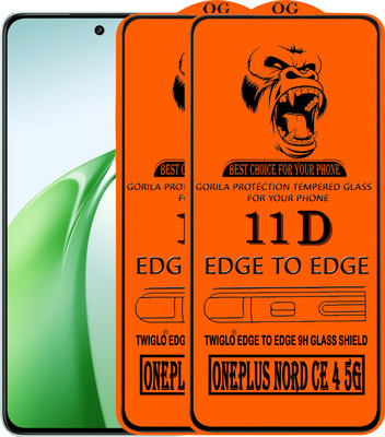 TWIGLO Edge To Edge Tempered Glass for ONEPLUS NORD CE 4 5G(Pack of 3)