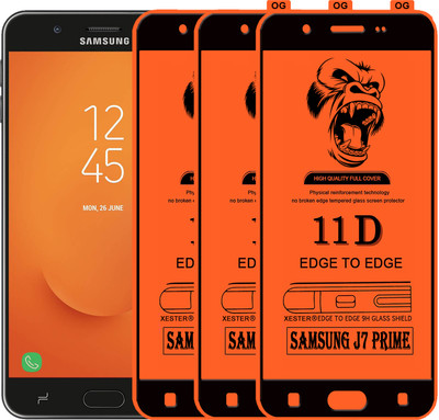 PFOAM Edge To Edge Tempered Glass for Samsung Galaxy J7 Prime(Pack of 3)
