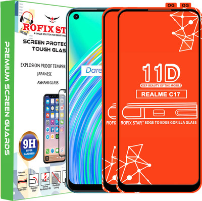 Rofix star Edge To Edge Tempered Glass for REALME C17(Pack of 2)