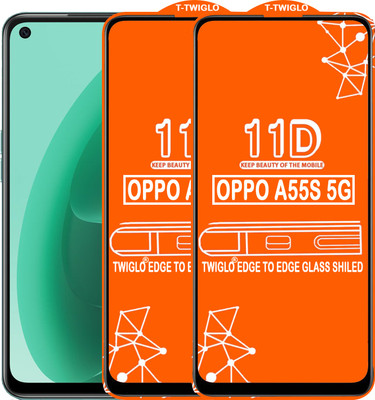 TWIGLO Edge To Edge Tempered Glass for OPPO A55S 5G(Pack of 2)