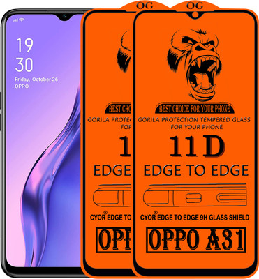 CYOR Edge To Edge Tempered Glass for OPPO A31(Pack of 2)