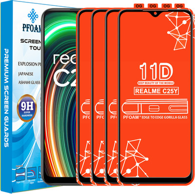 PFOAM Edge To Edge Tempered Glass for REALME C25Y(Pack of 4)