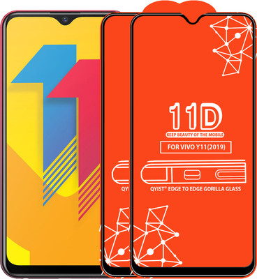 Qyist Edge To Edge Tempered Glass for Vivo Y11(2019)(Pack of 2)