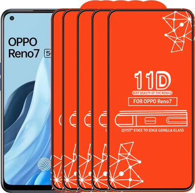 Qyist Edge To Edge Tempered Glass for Oppo Reno7(Pack of 5)