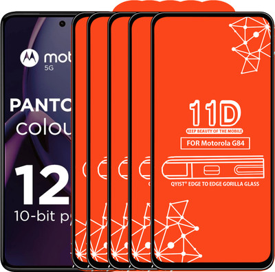 Qyist Edge To Edge Tempered Glass for Motorola G84(Pack of 5)