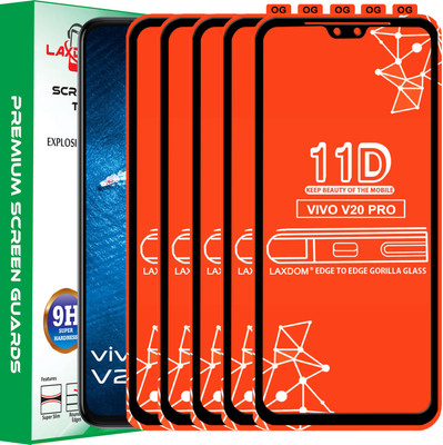 Laxdom Edge To Edge Tempered Glass for VIVO V20 PRO(Pack of 5)