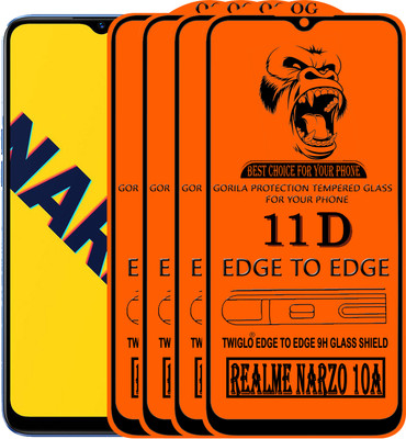 TWIGLO Edge To Edge Tempered Glass for REALME NARZO 10A(Pack of 4)