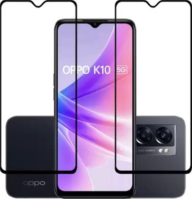 NaturalBuy Edge To Edge Tempered Glass for OPPO K10 5G -(9H-9H-Pack of 2)(Pack of 2)