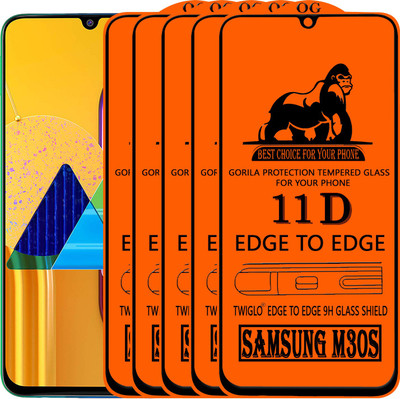 TWIGLO Edge To Edge Tempered Glass for SAMSUNG galaxy M30S(Pack of 5)