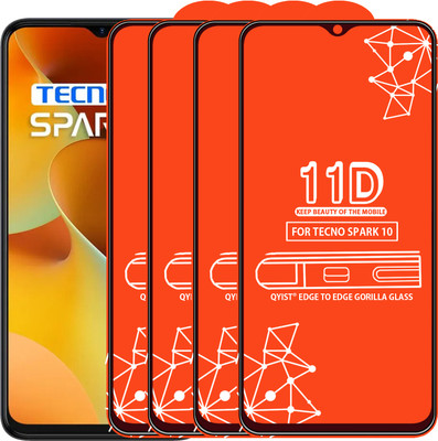 Qyist Edge To Edge Tempered Glass for Tecno Spark 10(Pack of 4)