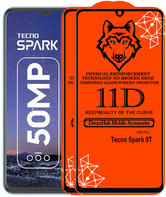 CRodible Edge To Edge Tempered Glass for Tecno Spark 9T(Pack of 2)