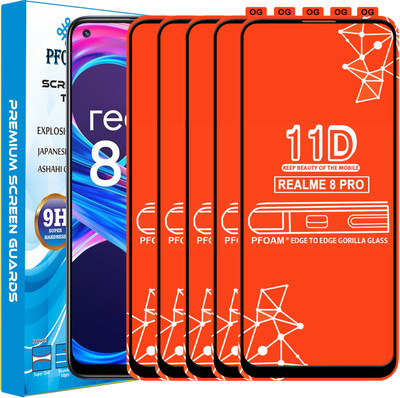 PFOAM Edge To Edge Tempered Glass for REALME 8 PRO(Pack of 5)
