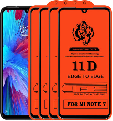 9H Edge To Edge Tempered Glass for Redmi Note 7(Edge-to-Edge Full Screen Coverage with Easy Installation Kit (Anti-Scratch)-Pack of 4)(Pack of 4)