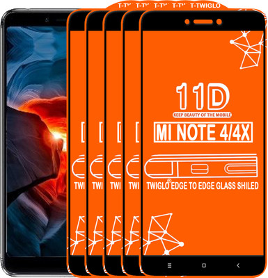 TWIGLO Edge To Edge Tempered Glass for Mi Redmi Note 4X(Pack of 5)