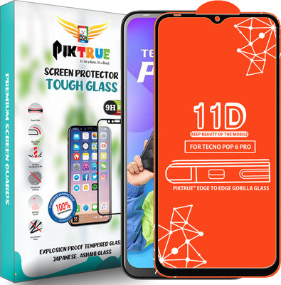 PikTrue Edge To Edge Tempered Glass for Tecno Pop 6 Pro(Pack of 1)