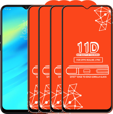 Qyist Edge To Edge Tempered Glass for Realme 2 Pro(Pack of 4)