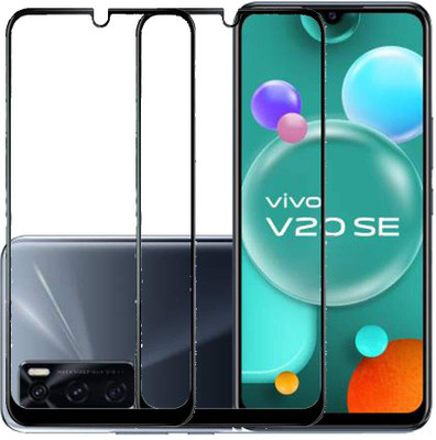 HIE POWER Edge To Edge Tempered Glass for Vivo V20 SE- | Bubble Free Installation |(Pack of 2)