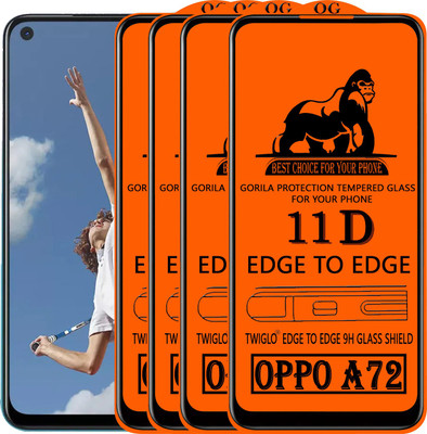 TWIGLO Edge To Edge Tempered Glass for OPPO A72(Pack of 4)