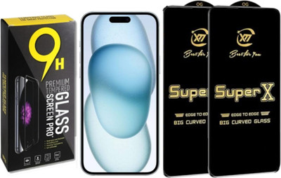 SuperX Edge To Edge Tempered Glass for Apple iPhone 15(Pack of 2)