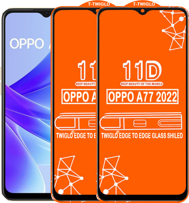 TWIGLO Edge To Edge Tempered Glass for OPPO A77 2022(Pack of 2)