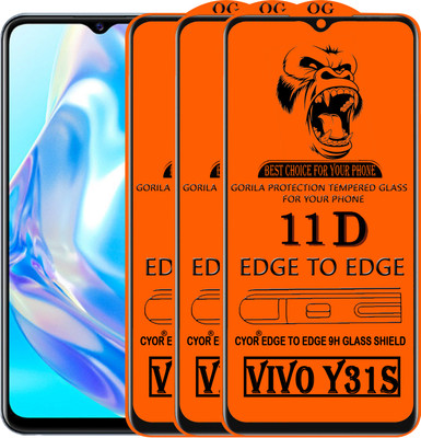 CYOR Edge To Edge Tempered Glass for VIVO Y31S(Pack of 3)