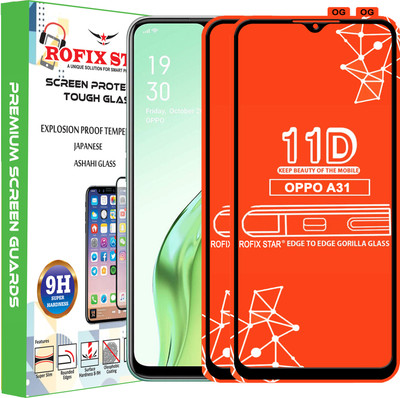 Rofix star Edge To Edge Tempered Glass for OPPO A31(Pack of 2)