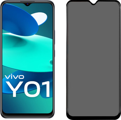 GLOBAL NOMAD Edge To Edge Tempered Glass for VIVO Y01 (Privacy Glass)(Pack of 1)