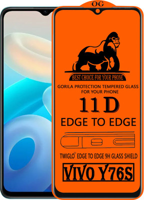 TWIGLO Edge To Edge Tempered Glass for VIVO Y76S(Pack of 1)