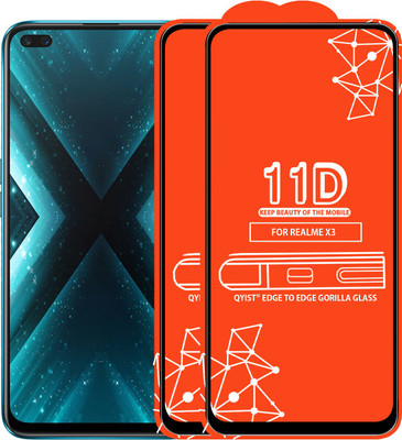 Qyist Edge To Edge Tempered Glass for Realme X3(Pack of 2)