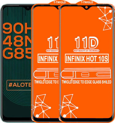 TWIGLO Edge To Edge Tempered Glass for INFINIX HOT 10S(Pack of 2)