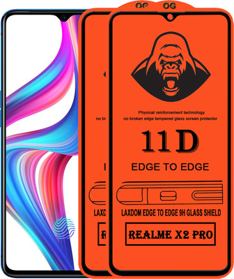 Laxdom Edge To Edge Tempered Glass for Realme X2 Pro(Pack of 2)