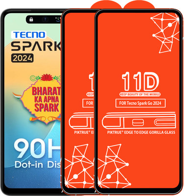 PikTrue Edge To Edge Tempered Glass for Tecno Spark Go 2024(Pack of 2)