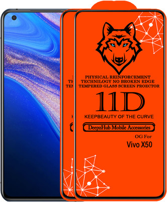 DeepzHub Edge To Edge Tempered Glass for Vivo X50(Pack of 2)
