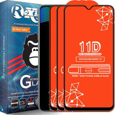Roxel Edge To Edge Tempered Glass for Realme Narzo 10(Pack of 3)