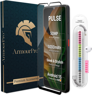 ArmourPro Edge To Edge Tempered Glass for Ai+ Pulse, OG Tempered Glass with Cable Protector(Pack of 1)