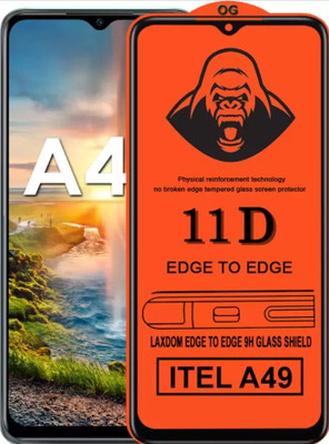BRIGHTRON Edge To Edge Tempered Glass for Itel A49(Pack of 1)