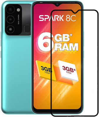 DMJHP Edge To Edge Tempered Glass for Tecno Spark 8C(Pack of 1)
