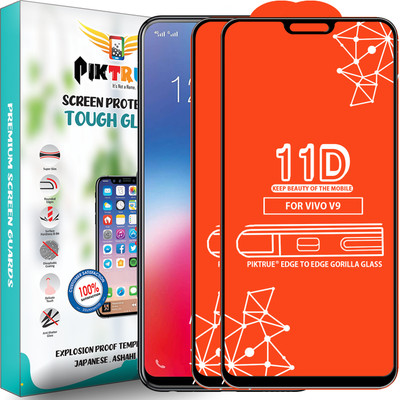 PikTrue Edge To Edge Tempered Glass for Vivo V9(Pack of 2)