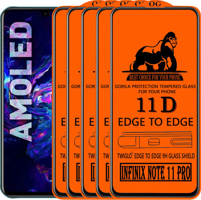 TWIGLO Edge To Edge Tempered Glass for INFINIX NOTE 11 PRO(Pack of 5)