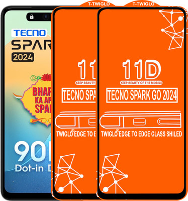 TWIGLO Edge To Edge Tempered Glass for TECNO SPARK GO 2024(Pack of 2)