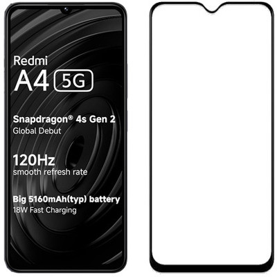ECMERED Edge To Edge Tempered Glass for Mi Redmi A4, Mi Redmi A4(Pack of 1)