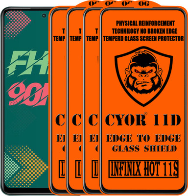 CYOR Edge To Edge Tempered Glass for INFINIX HOT 11S(Pack of 4)