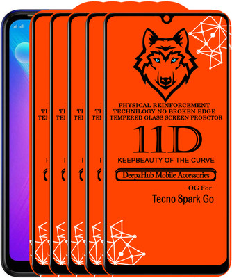 DeepzHub Edge To Edge Tempered Glass for Tecno Spark Go(Pack of 5)