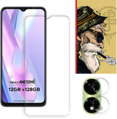 SOMTONE Edge To Edge Tempered Glass for itel P55 5G Tempered Glass Screen Protector | Anti-Scratch | Edge to Edge Full Coverage | 9H Hardness ( 1 FRONT SCREEN GUARD + 1 CAMERA LENS PROTECTOR + 1 FREE BACK EMBOSSED SKIN001 )(Pack of 1)