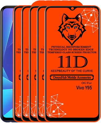 DeepzHub Edge To Edge Tempered Glass for Vivo Y95(Pack of 5)