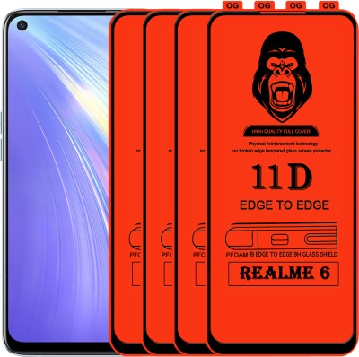 Laxdom Edge To Edge Tempered Glass for REALME 6(Pack of 4)