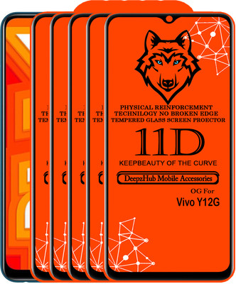 DeepzHub Edge To Edge Tempered Glass for Vivo Y12G(Pack of 5)