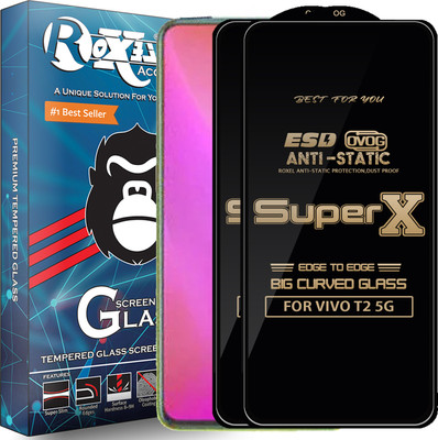 Roxel Edge To Edge Tempered Glass for VIVO T2 5G(Pack of 2)